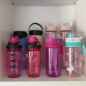 Mixed Lot - Girls Colorful Pink Water-Bottle Set - School Drink - Travel Cup